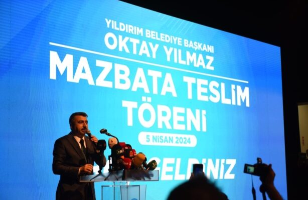 YILDIRIM BELEDİYE BAŞKANI OKTAY YILMAZ MAZBATASINI ALDI  -BAŞKAN YILMAZ GÜVEN TAZELEDİ