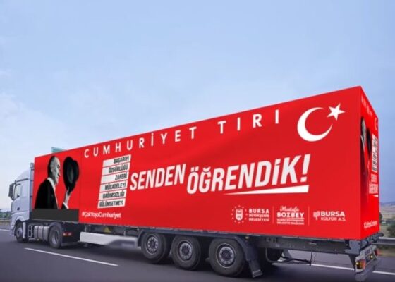 29 Ekim coşkusu ‘Cumhuriyet Tırı’ ile Bursa’yı sarıyor