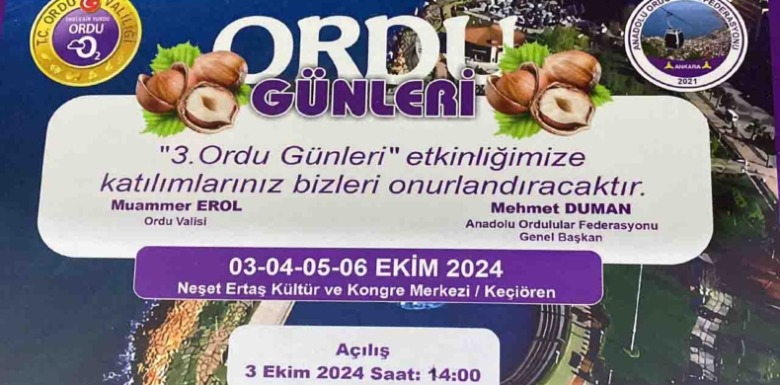 Ordu Günleri Ankara’da Başlıyor