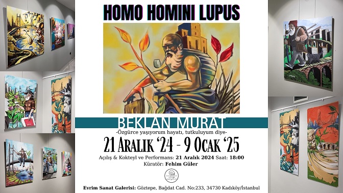 Evrim Sanat Galerisi, Genç Ressam Beklan Murat’ın İlk Kişisel Sergisi “HOMO HOMINI LUPUS” ile Sanatseverleri Buluşturdu!